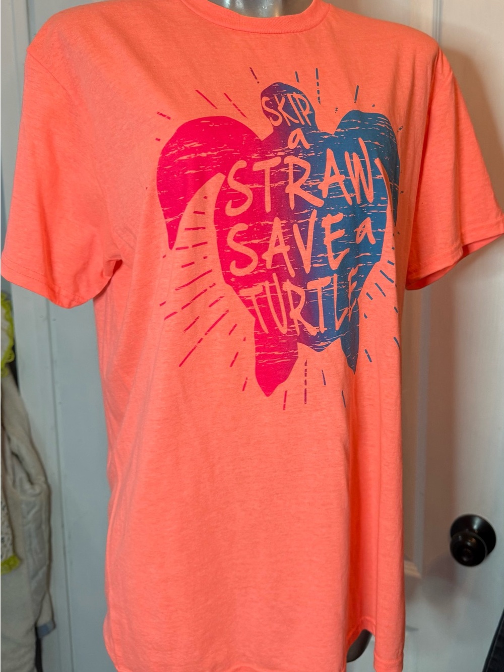 Delta Kids Coral Tee with Pink & Blue Turtle Graphic